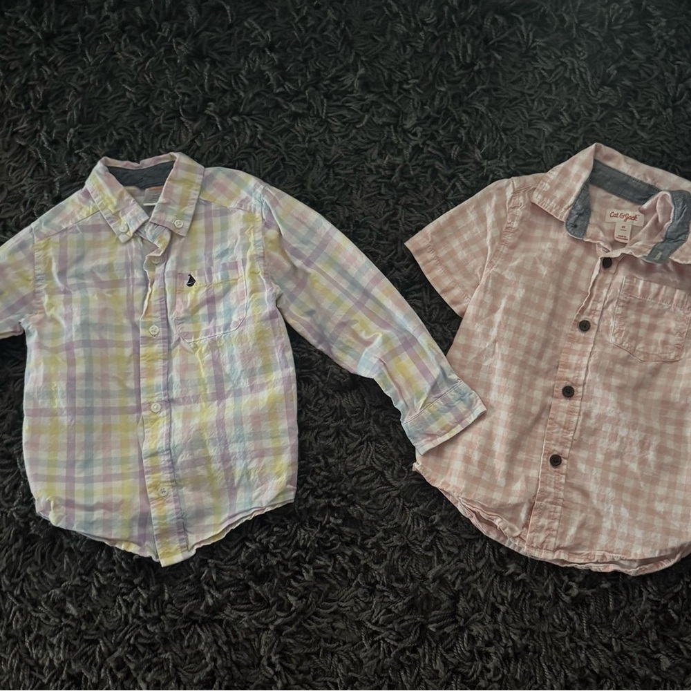 Gymboree long sleeve Button Down & Cat & Jack short sleeve button down
